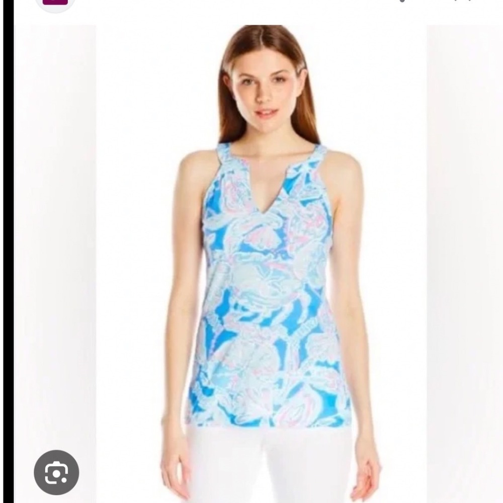 Lilly Pulitzer Arya Tank Top Small preppy Coastal resortwear maximalistā layered